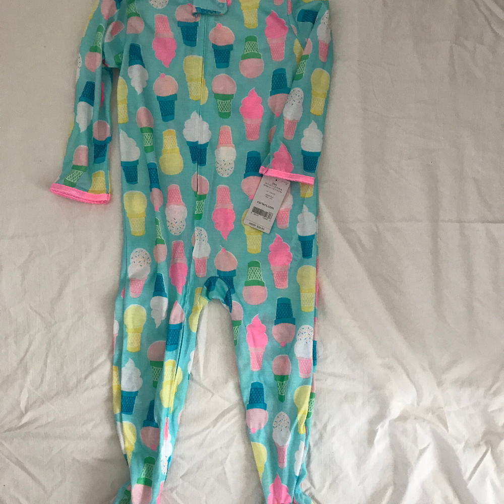 Carter's Ice Cream footed pjs pajamas 24M 2T